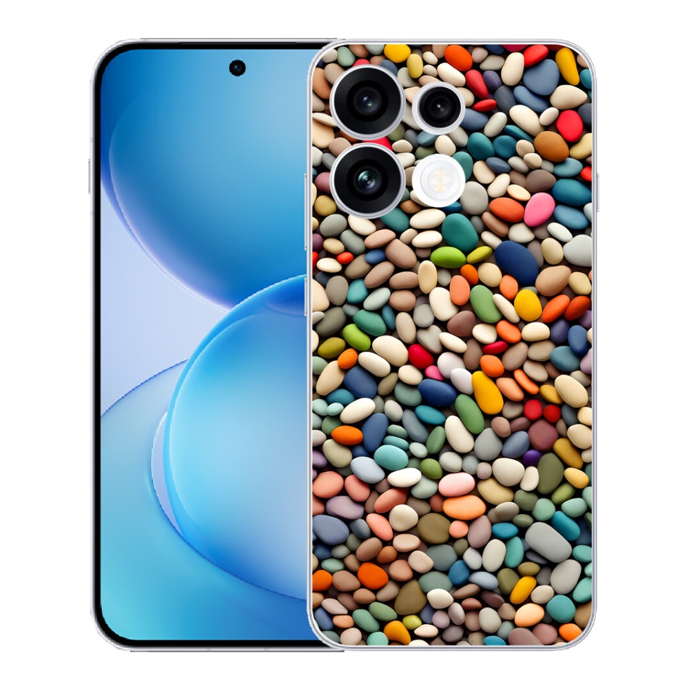 Gélový kryt mmCase na Oppo Reno 16 FS 5G - farebné kamienky 2