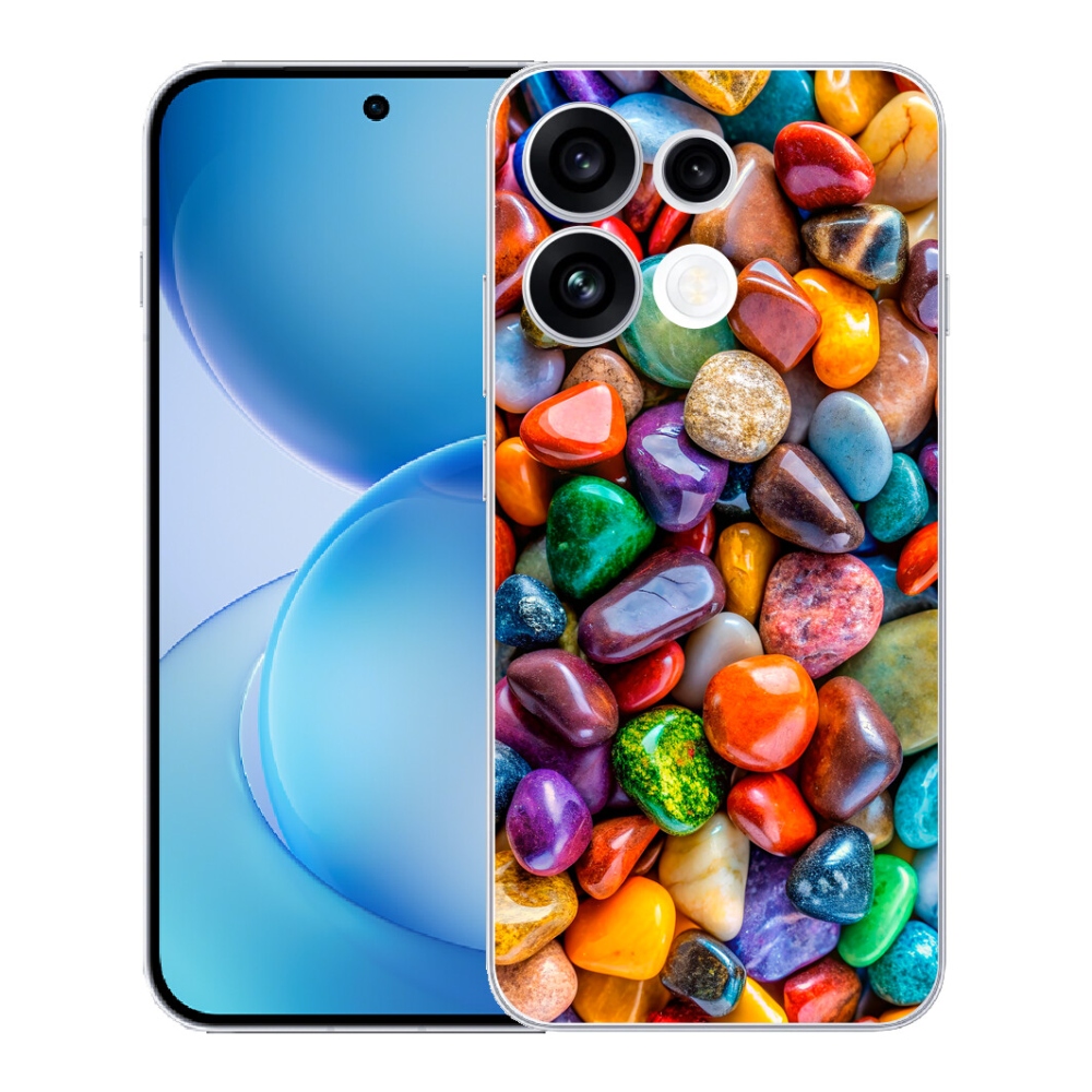 Gélový kryt mmCase na Oppo Reno 16 FS 5G - farebné kamienky
