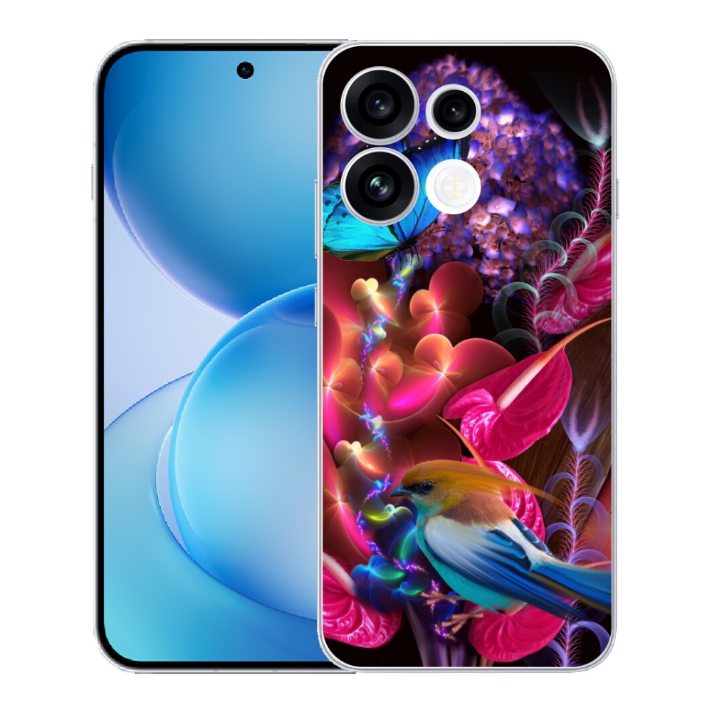 Gélový kryt mmCase na Oppo Reno 16 FS 5G - farebné kvety