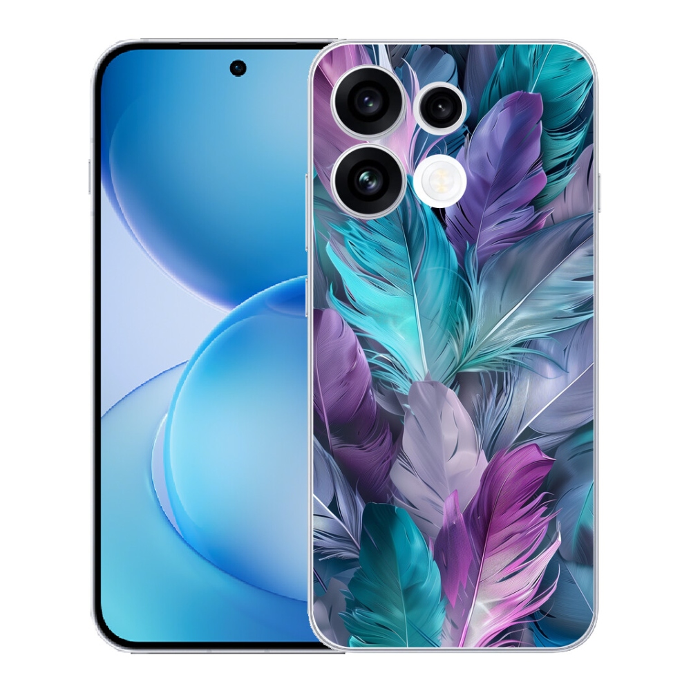 Gélový kryt mmCase na Oppo Reno 16 FS 5G - farebné perie 2