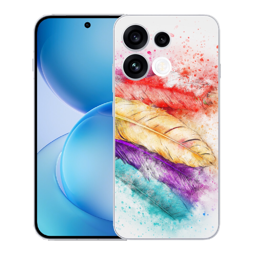 Gélový kryt mmCase na Oppo Reno 16 FS 5G - farebné perie