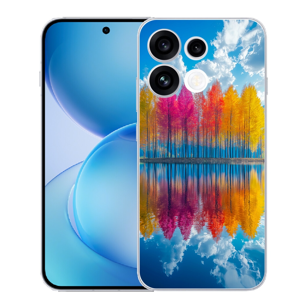 Gélový kryt mmCase na Oppo Reno 16 FS 5G - farebné stromy