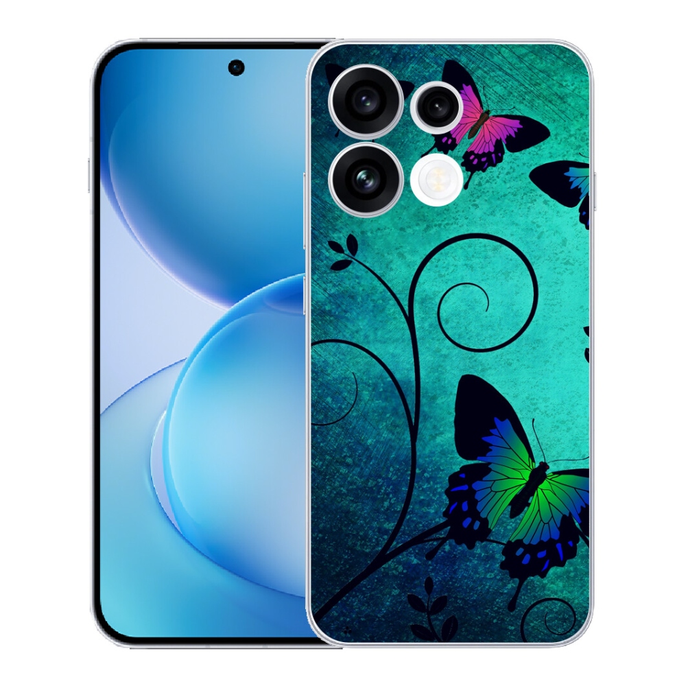 Gélový kryt mmCase na Oppo Reno 16 FS 5G - farební motýle