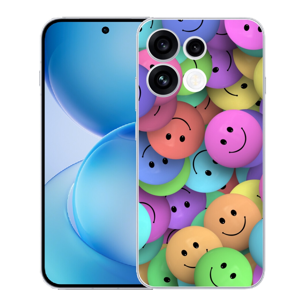 Gélový kryt mmCase na Oppo Reno 16 FS 5G - farební smajlíci
