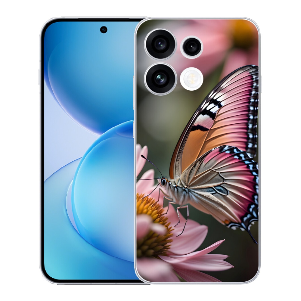 Gélový kryt mmCase na Oppo Reno 16 FS 5G - farebný motýľ