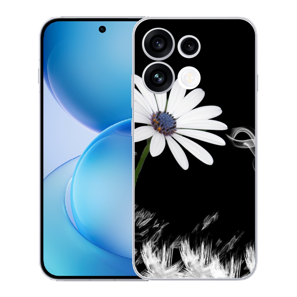 Gélový kryt mmCase na Oppo Reno 16 FS 5G - biely kvet