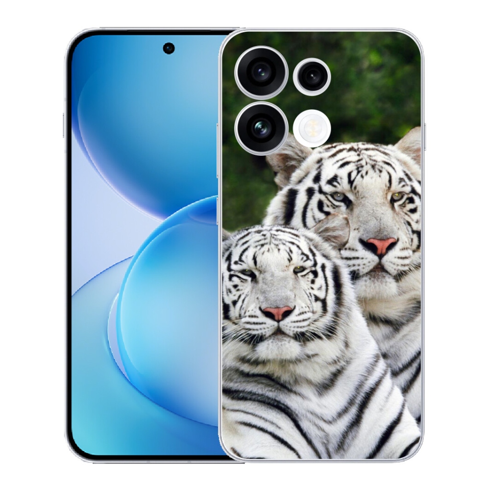 Gélový kryt mmCase na Oppo Reno 16 FS 5G - bieli tigre