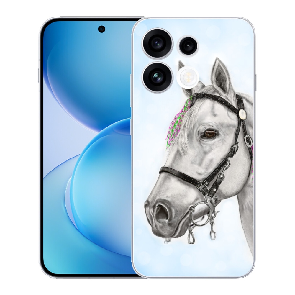 Gélový kryt mmCase na Oppo Reno 16 FS 5G - biely kôň 1