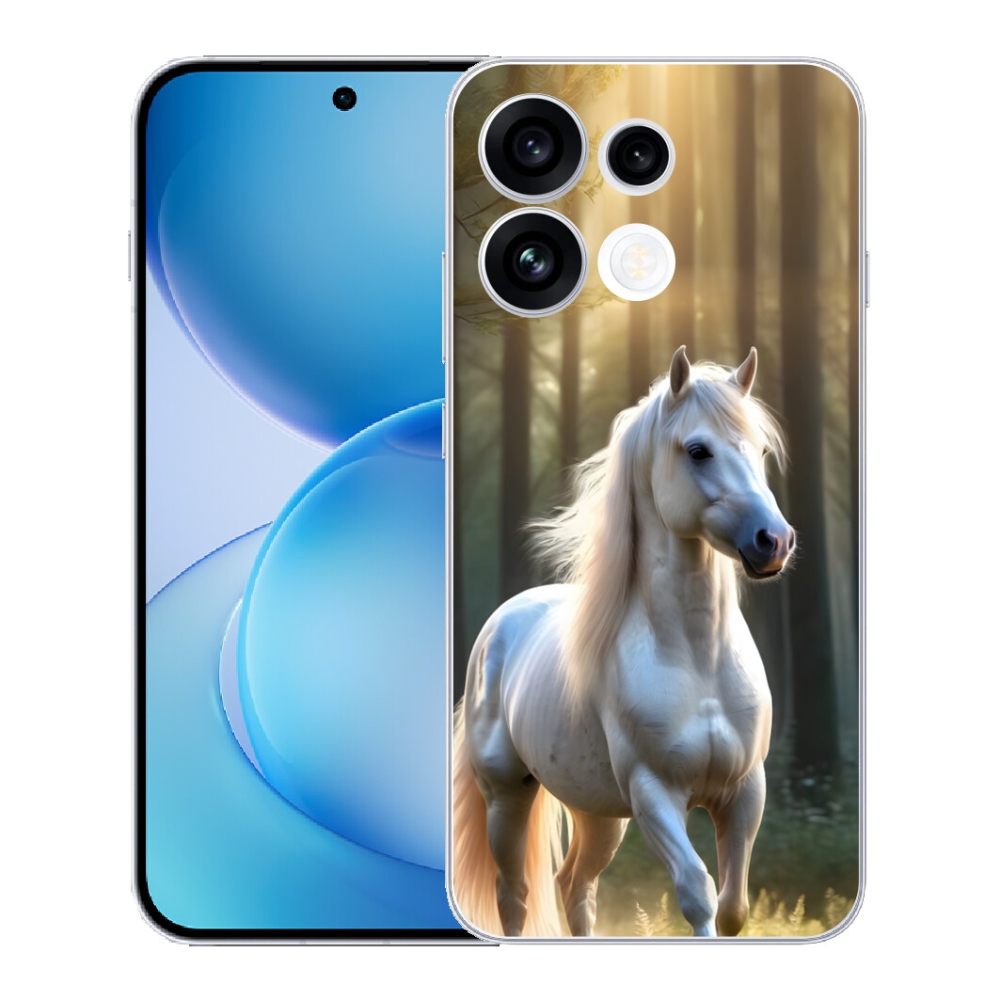 Gélový kryt mmCase na Oppo Reno 16 FS 5G - biely kôň 3