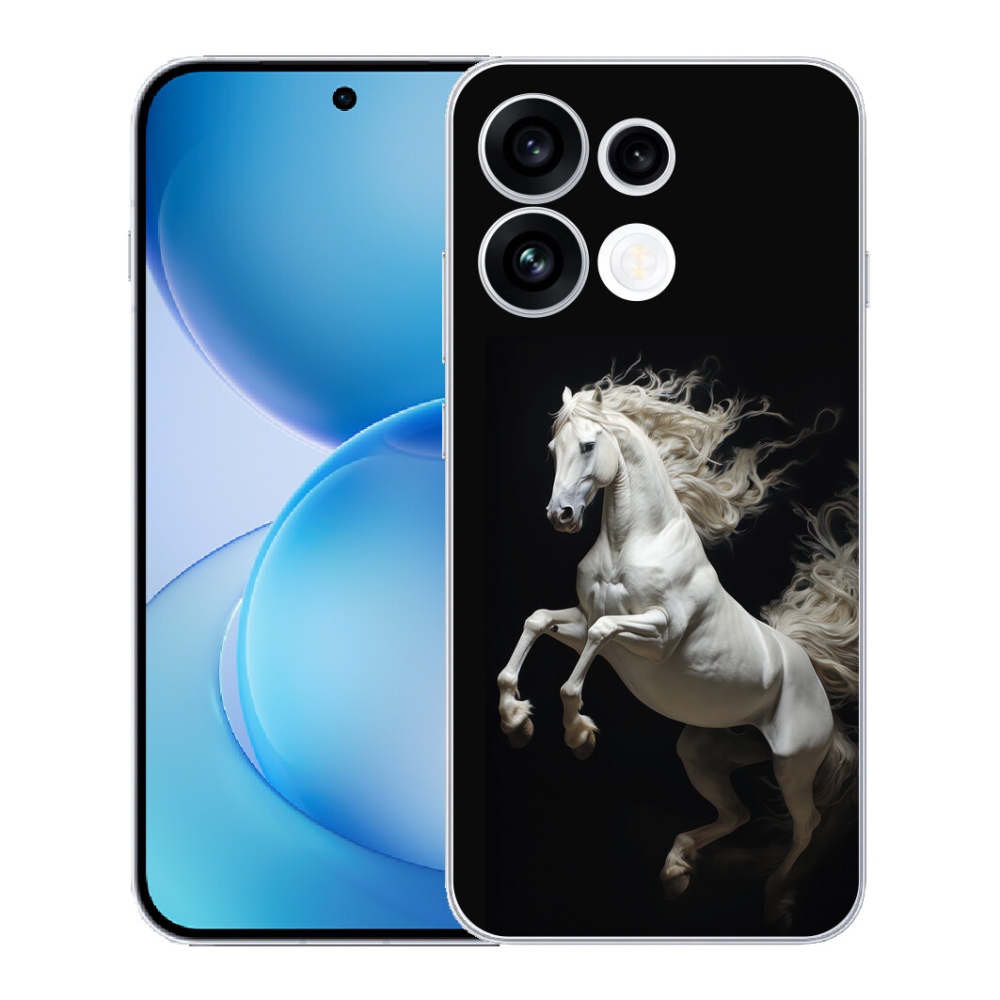 Gélový kryt mmCase na Oppo Reno 16 FS 5G - biely kôň 4