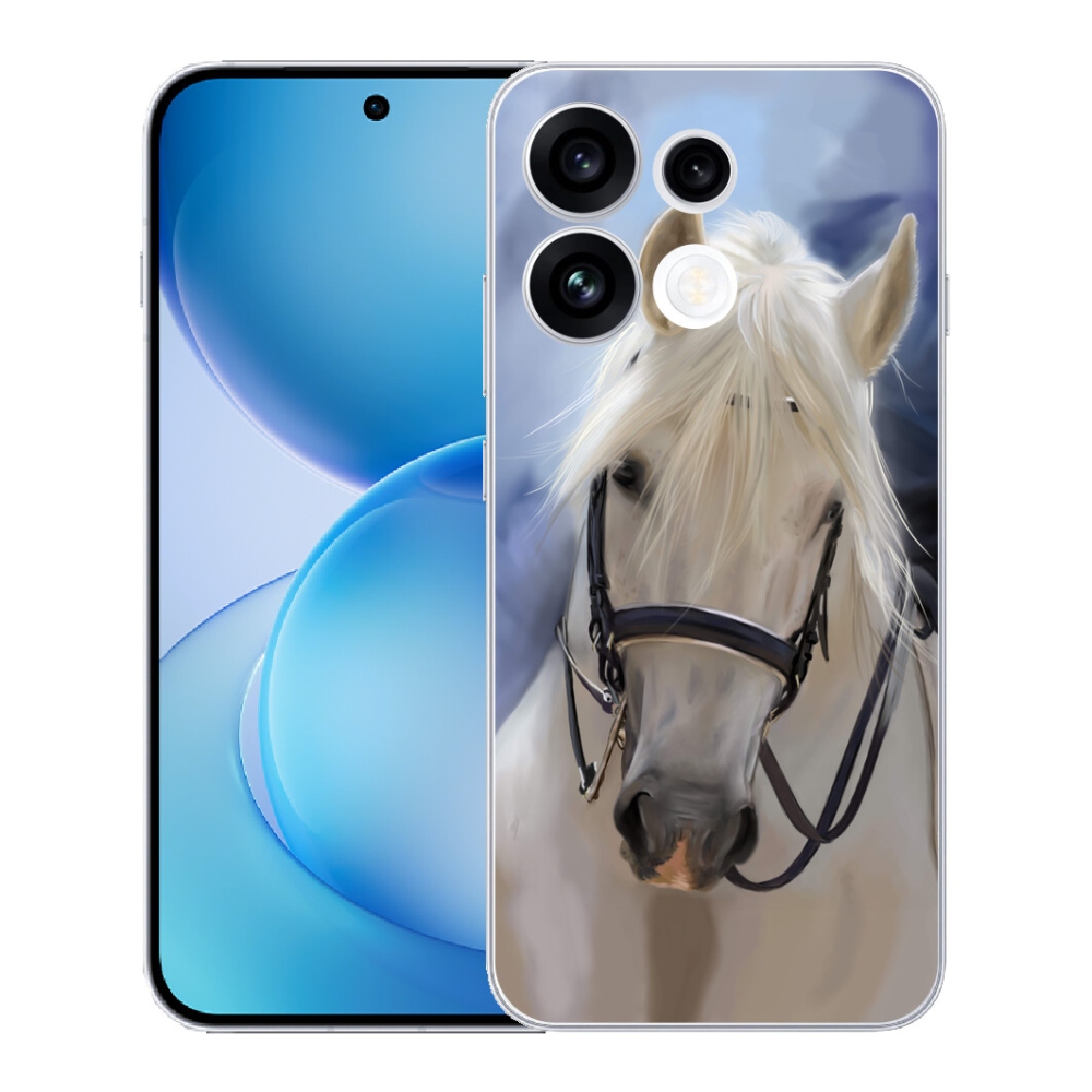Gélový kryt mmCase na Oppo Reno 16 FS 5G - biely kôň