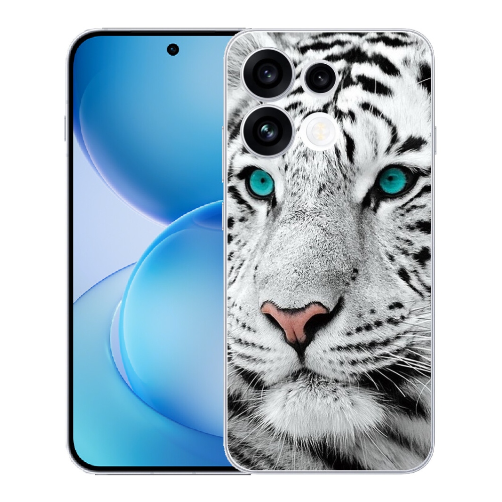 Gélový kryt mmCase na Oppo Reno 16 FS 5G - biely tiger
