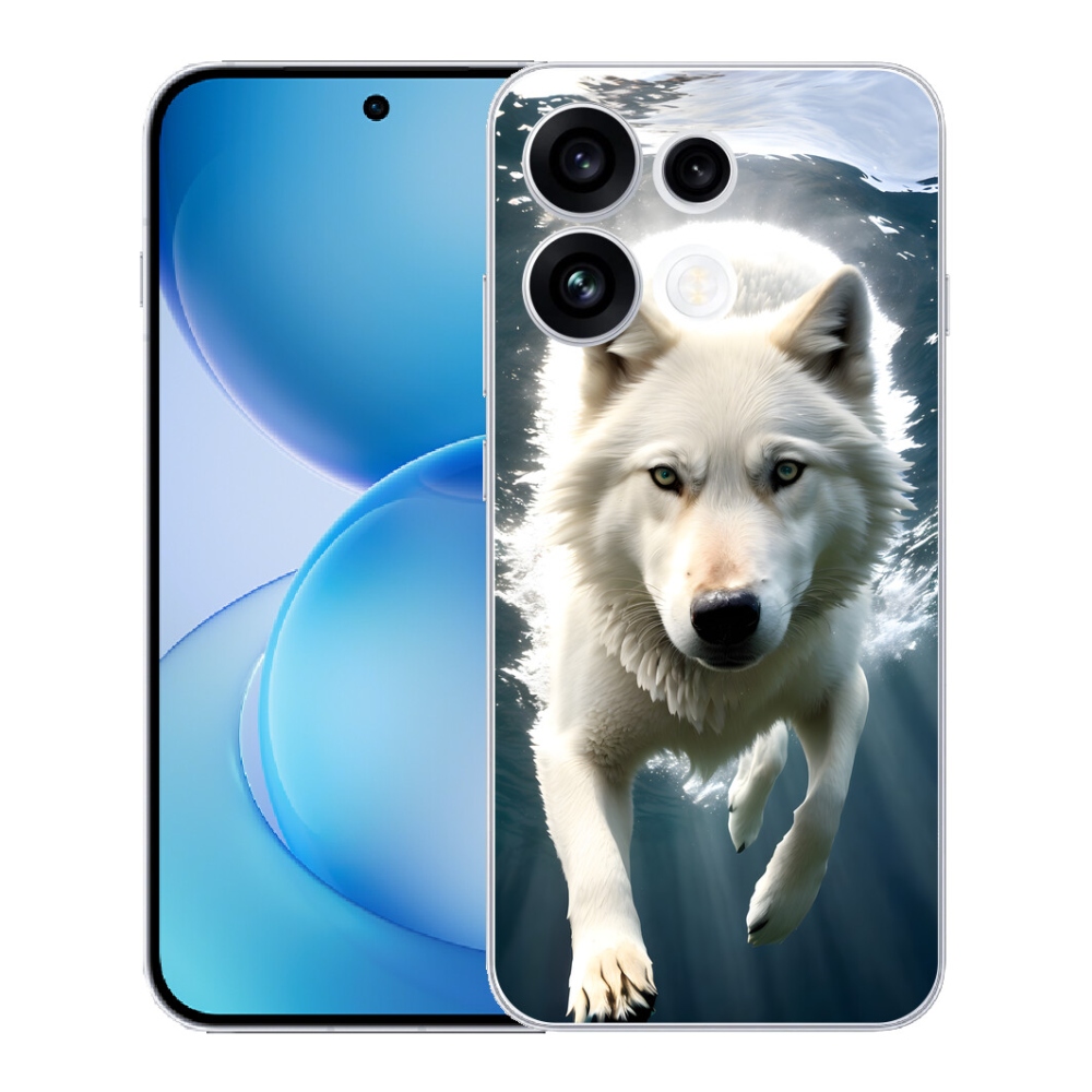 Gélový kryt mmCase na Oppo Reno 16 FS 5G - biely vlk
