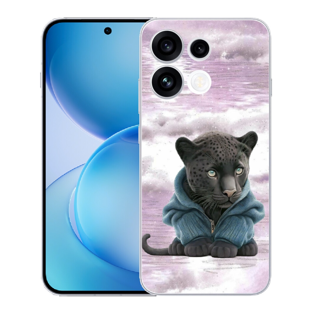Gélový kryt mmCase na Oppo Reno 16 FS 5G - čierny panter vo svetri