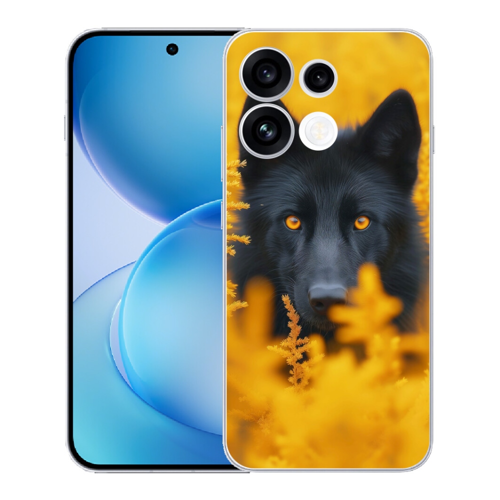 Gélový kryt mmCase na Oppo Reno 16 FS 5G - čierny vlk 2