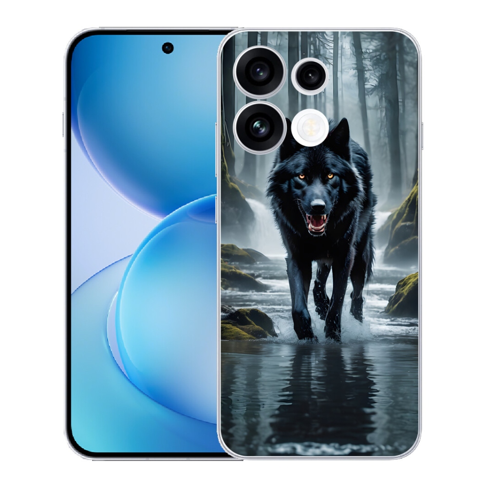 Gélový kryt mmCase na Oppo Reno 16 FS 5G - čierny vlk