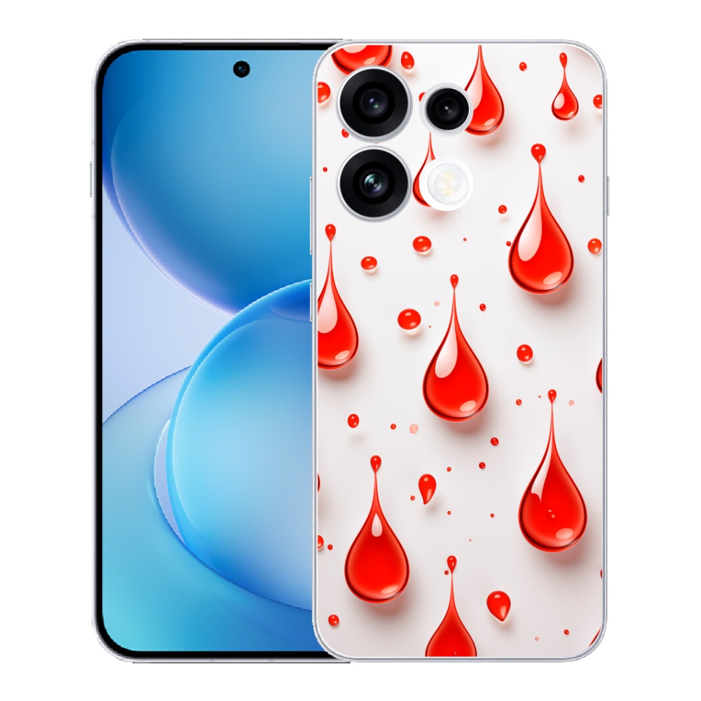 Gélový kryt mmCase na Oppo Reno 16 FS 5G - červené kvapky