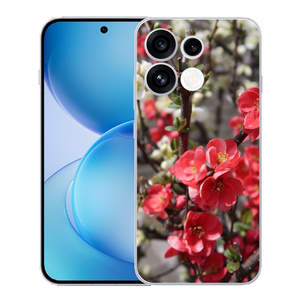Gélový kryt mmCase na Oppo Reno 16 FS 5G - červené kvety