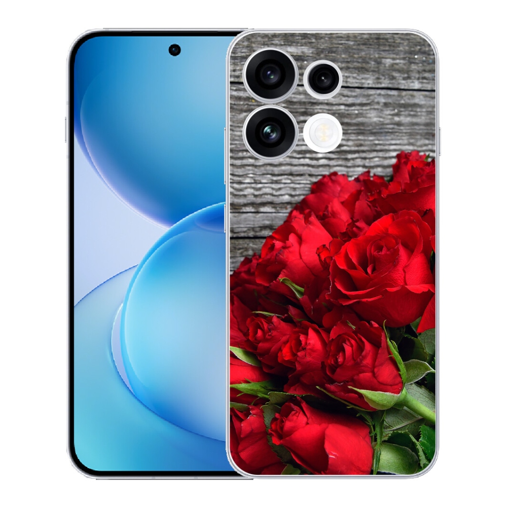 Gélový kryt mmCase na Oppo Reno 16 FS 5G - červené ruže