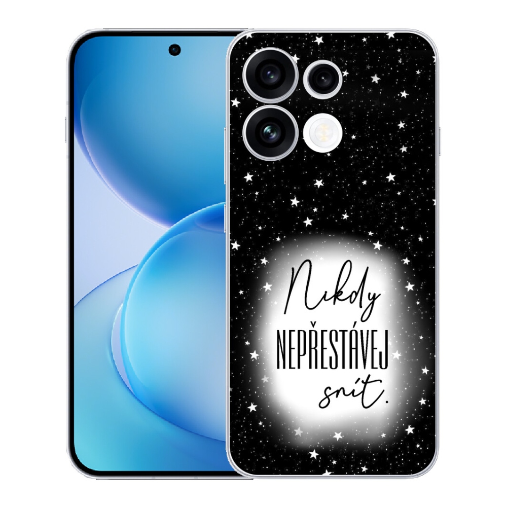 Gélový kryt mmCase na Oppo Reno 16 FS 5G - citát 1 bieločierne pozadie