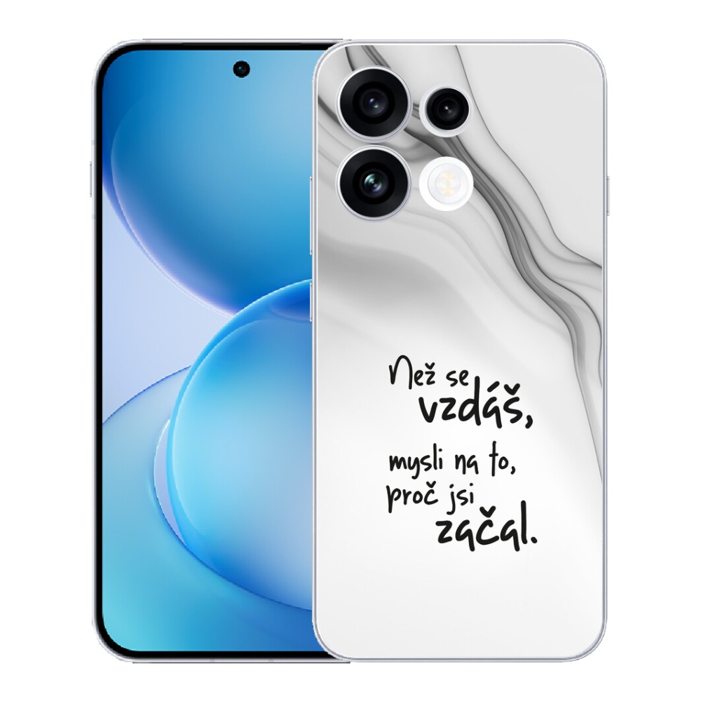 Gélový kryt mmCase na Oppo Reno 16 FS 5G - citát 2 biele pozadie