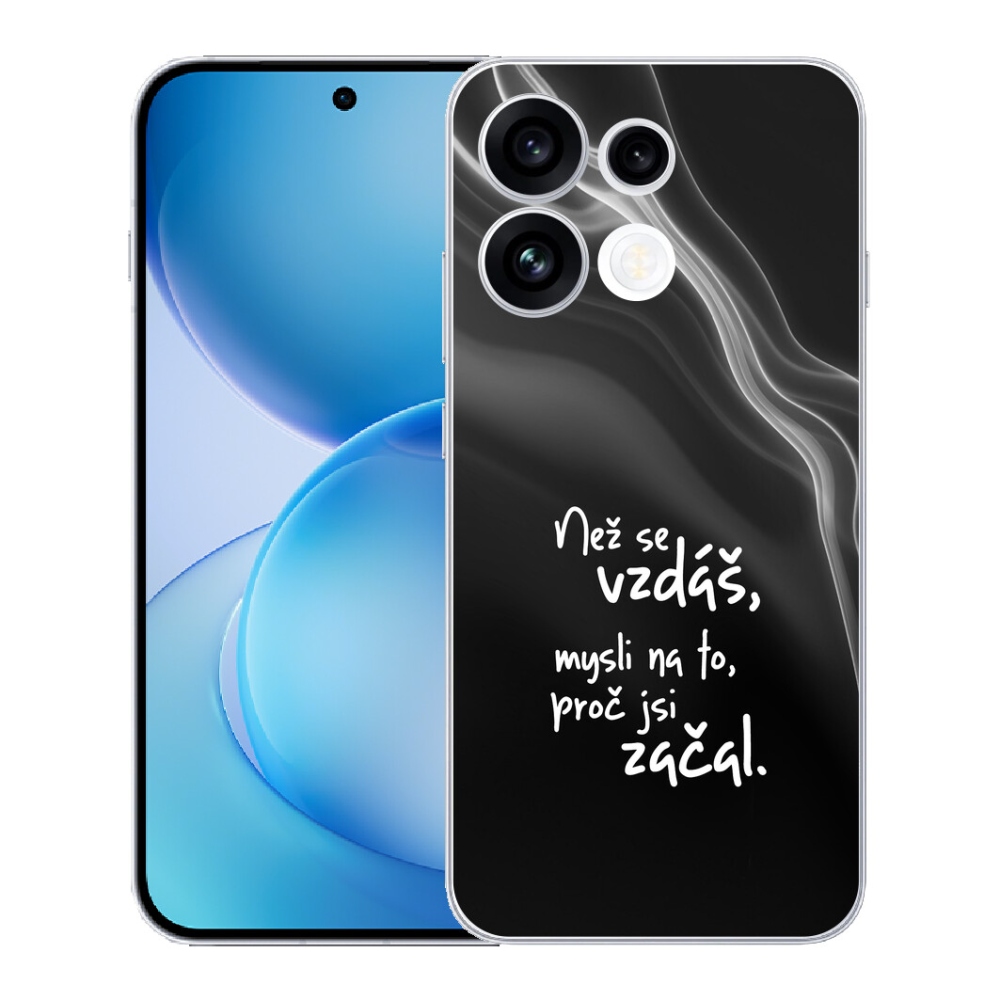 Gélový kryt mmCase na Oppo Reno 16 FS 5G - citát 2 čierne pozadie
