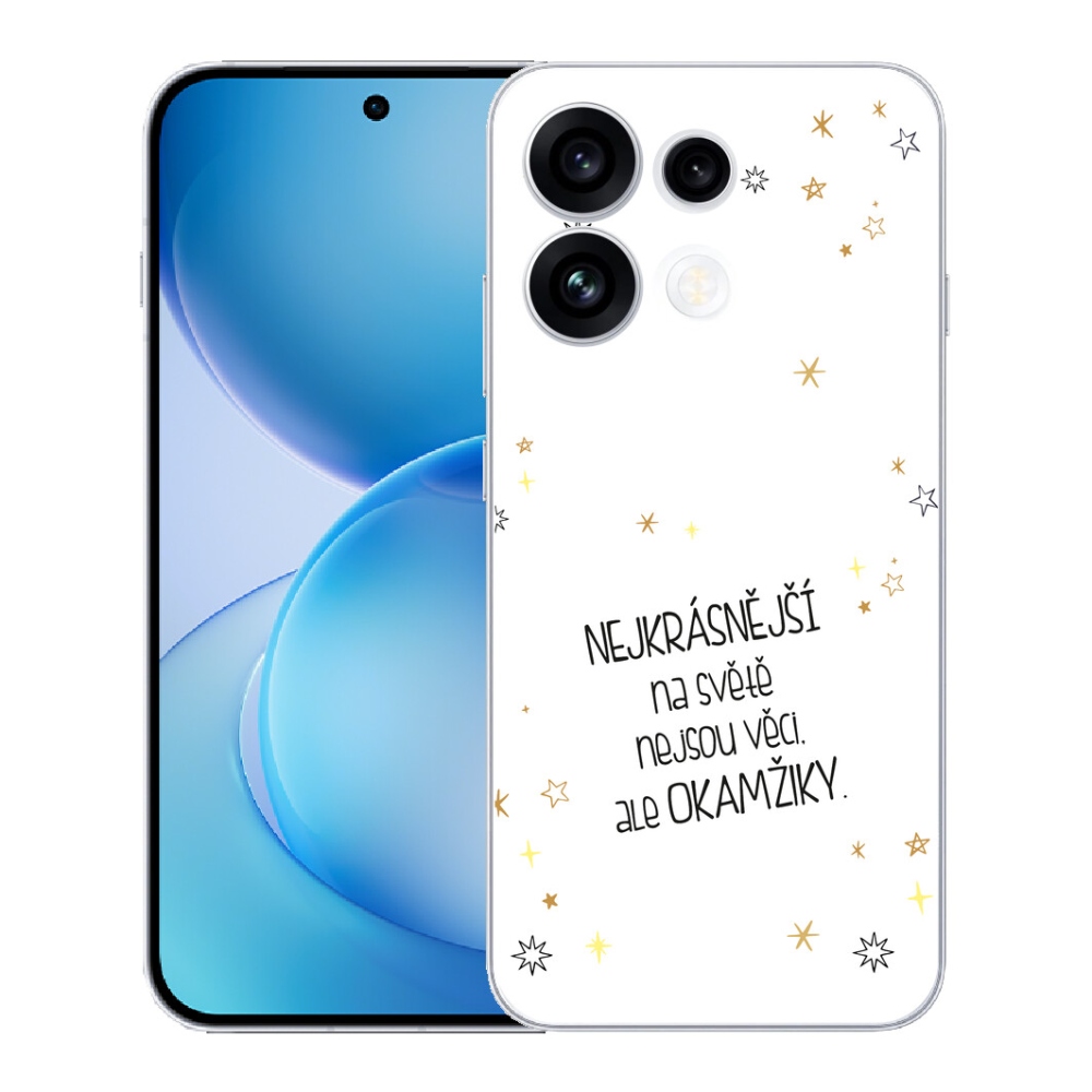 Gélový kryt mmCase na Oppo Reno 16 FS 5G - citát 4 biele pozadie