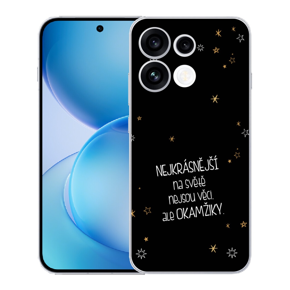 Gélový kryt mmCase na Oppo Reno 16 FS 5G - citát 4 čierne pozadie