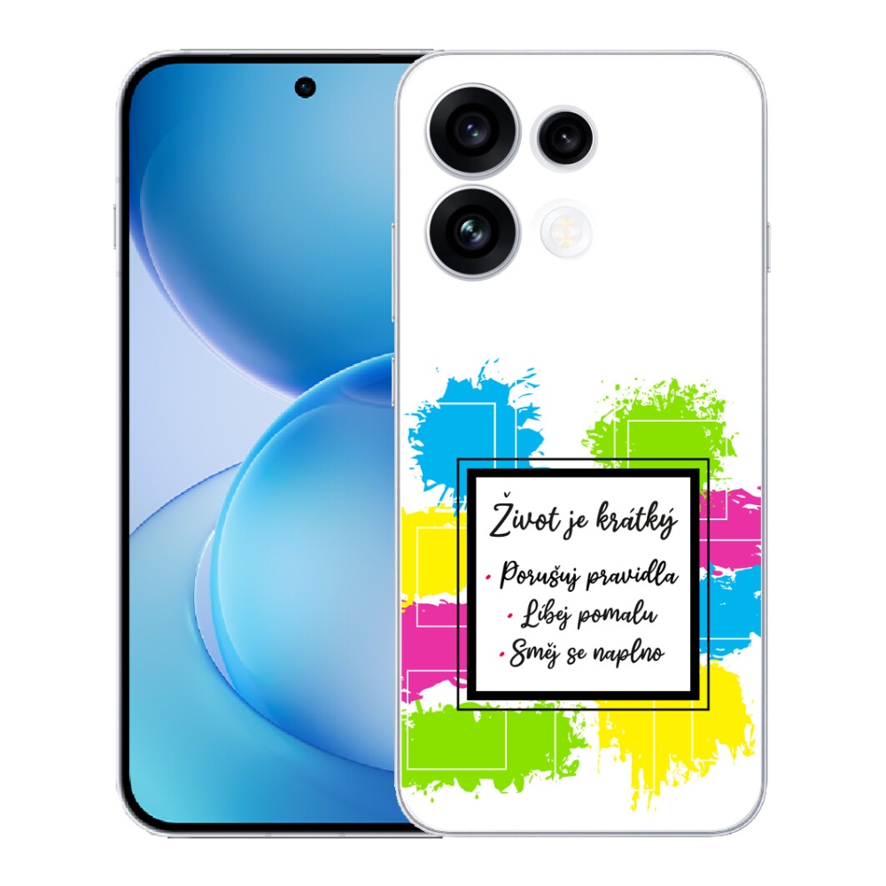 Gélový kryt mmCase na Oppo Reno 16 FS 5G - citát 5 biele pozadie