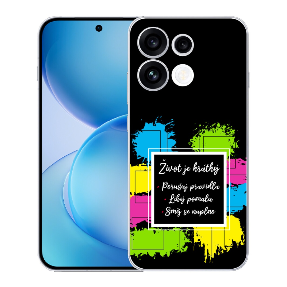 Gélový kryt mmCase na Oppo Reno 16 FS 5G - citát 5 čierne pozadie