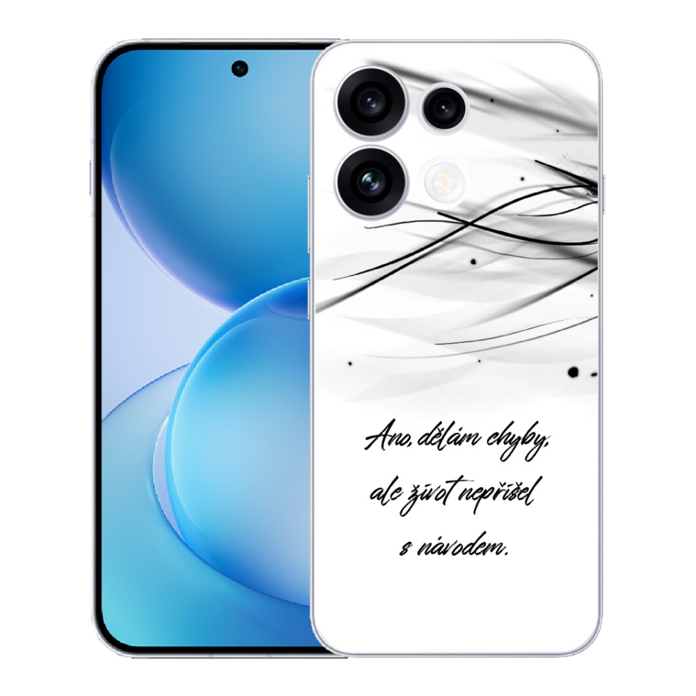 Gélový kryt mmCase na Oppo Reno 16 FS 5G - citát biele pozadie