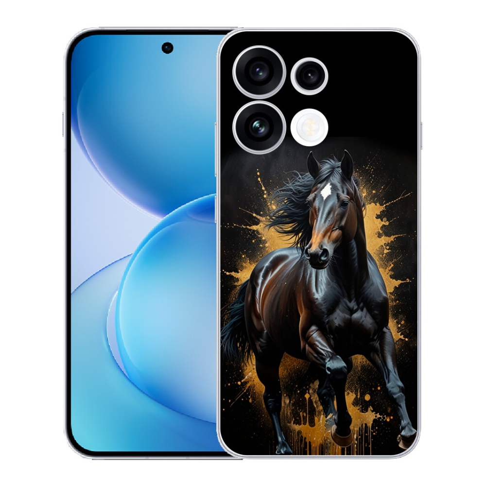 Gélový kryt mmCase na Oppo Reno 16 FS 5G - elegantný čierny žrebec