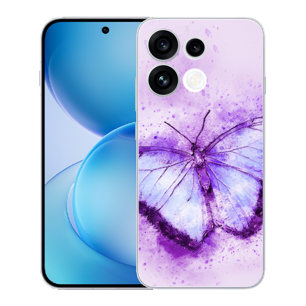 Gélový kryt mmCase na Oppo Reno 16 FS 5G - fialový motýľ
