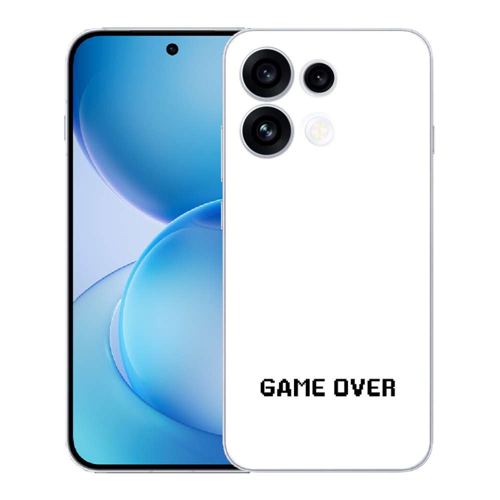 Gélový kryt mmCase na Oppo Reno 16 FS 5G - game over biele pozadie