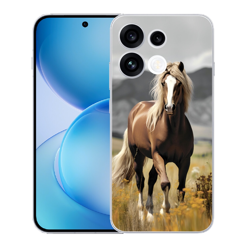 Gélový kryt mmCase na Oppo Reno 16 FS 5G - hnedý kôň 1