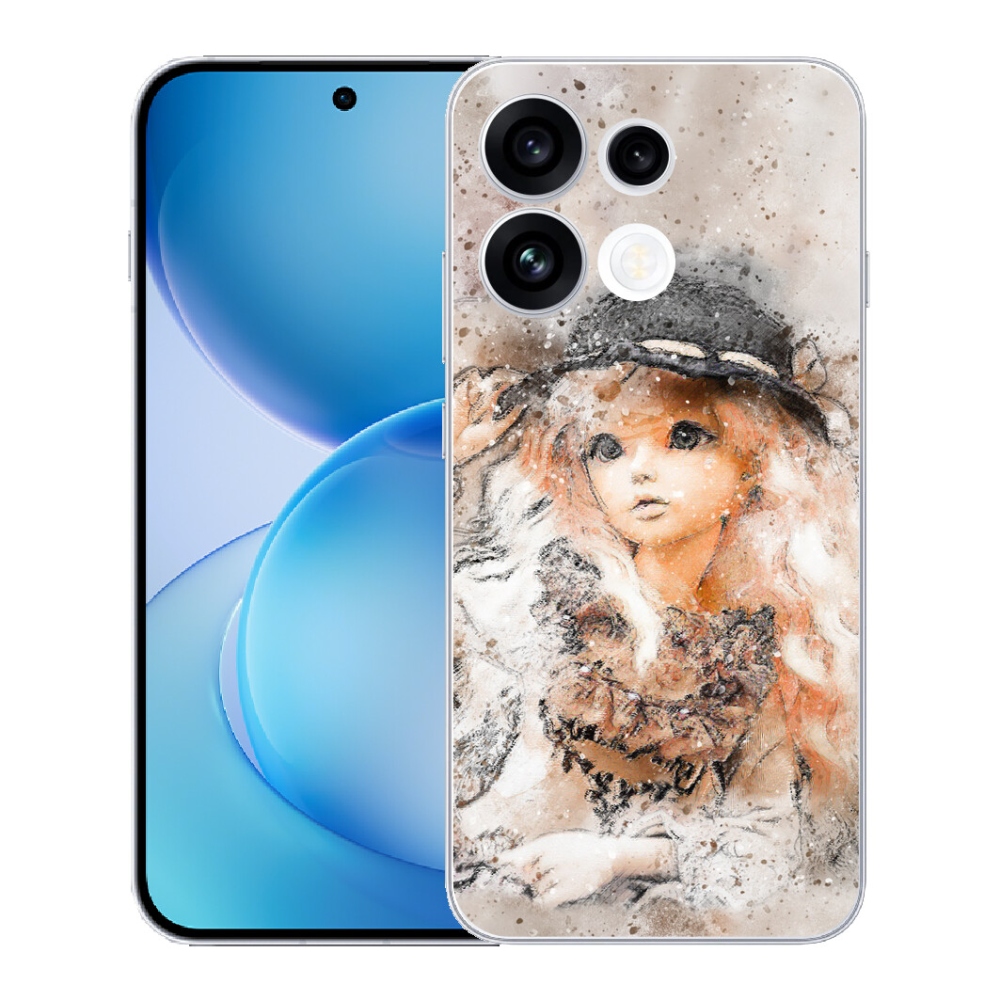Gélový kryt mmCase na Oppo Reno 16 FS 5G - dievčatko s klobúkom