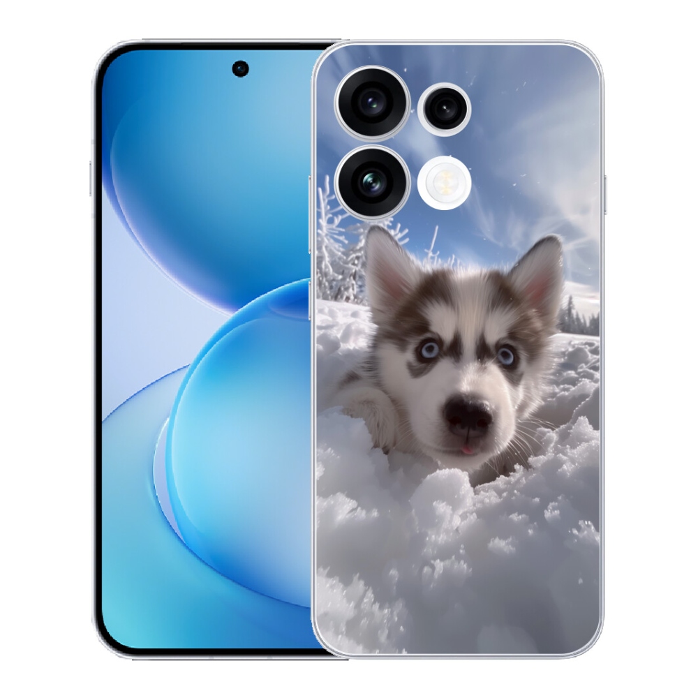 Gélový kryt mmCase na Oppo Reno 16 FS 5G - husky v snehu