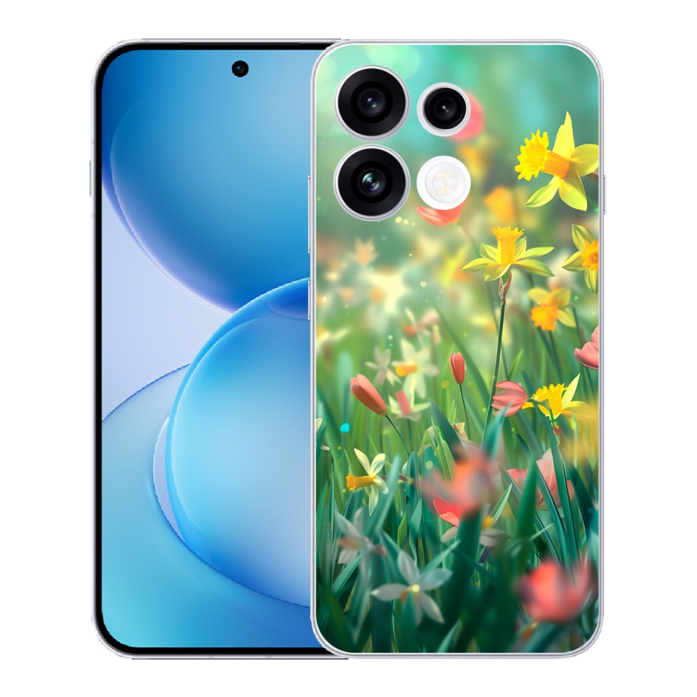 Gélový kryt mmCase na Oppo Reno 16 FS 5G - jarné kvety