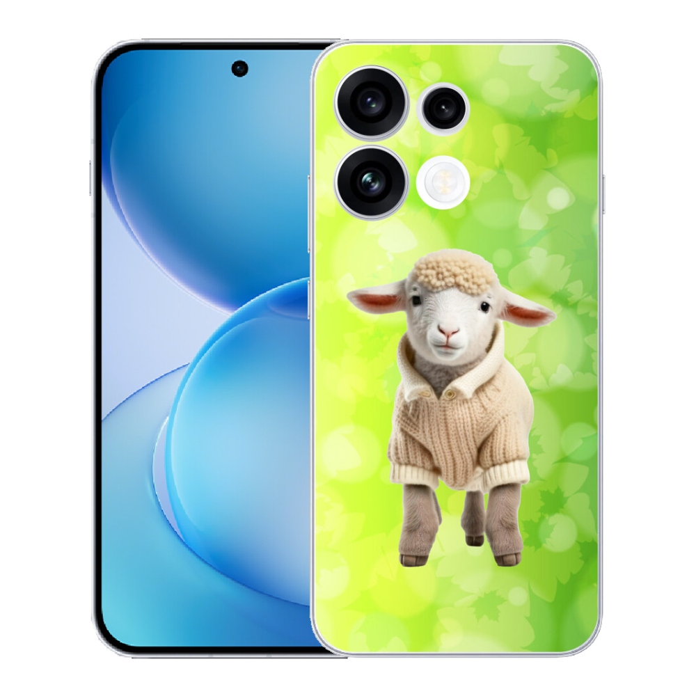 Gélový kryt mmCase na Oppo Reno 16 FS 5G - jahňa vo svetri