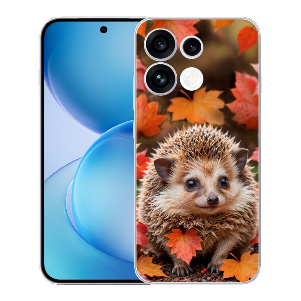 Gélový kryt mmCase na Oppo Reno 16 FS 5G - ježko v lístí