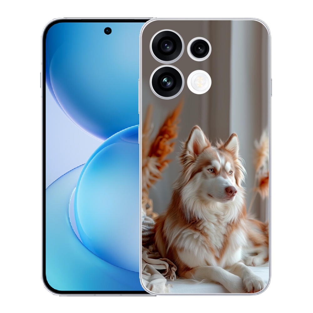 Gélový kryt mmCase na Oppo Reno 16 FS 5G - pokojný sibírsky husky