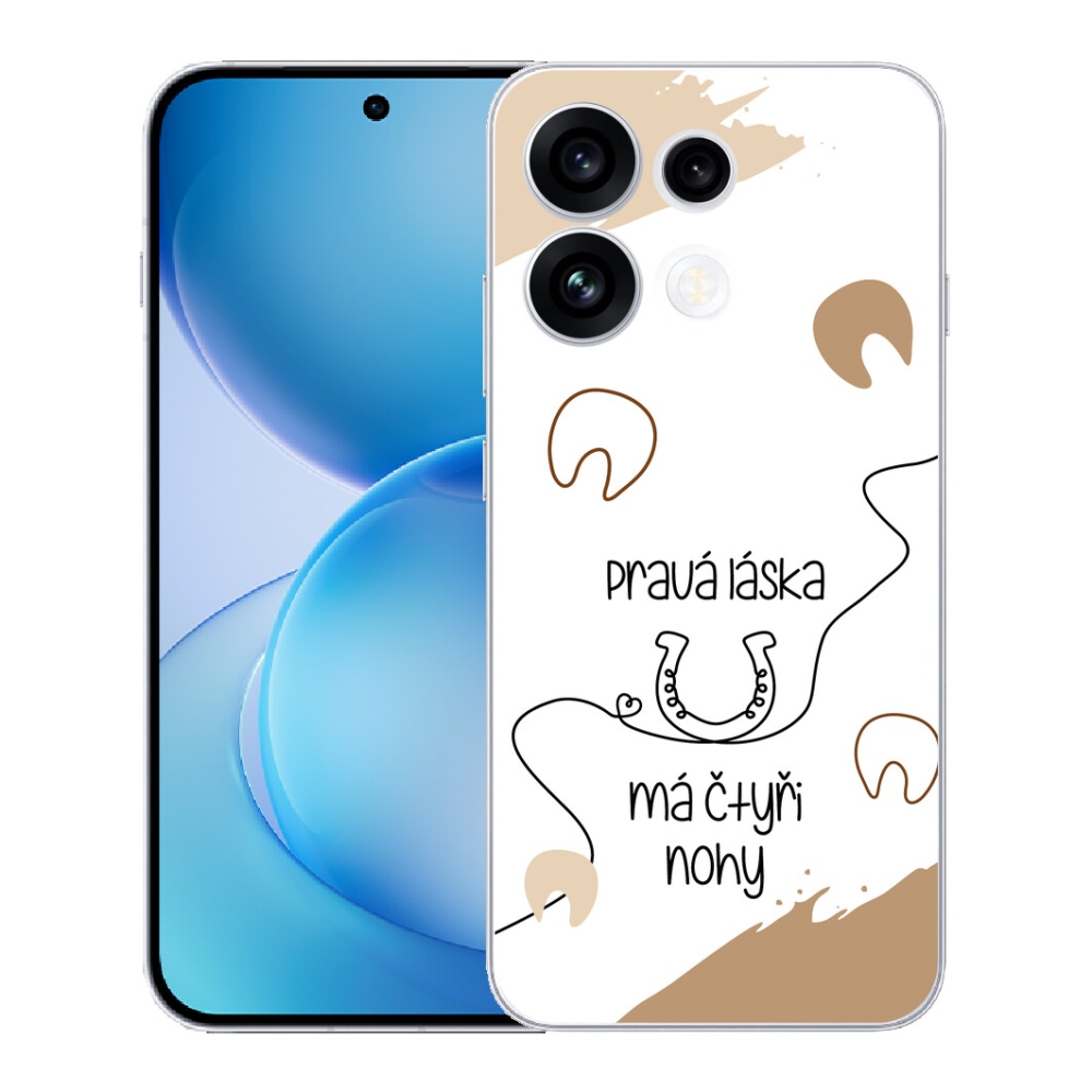Gélový kryt mmCase na Oppo Reno 16 FS 5G - konský motív biele pozadie