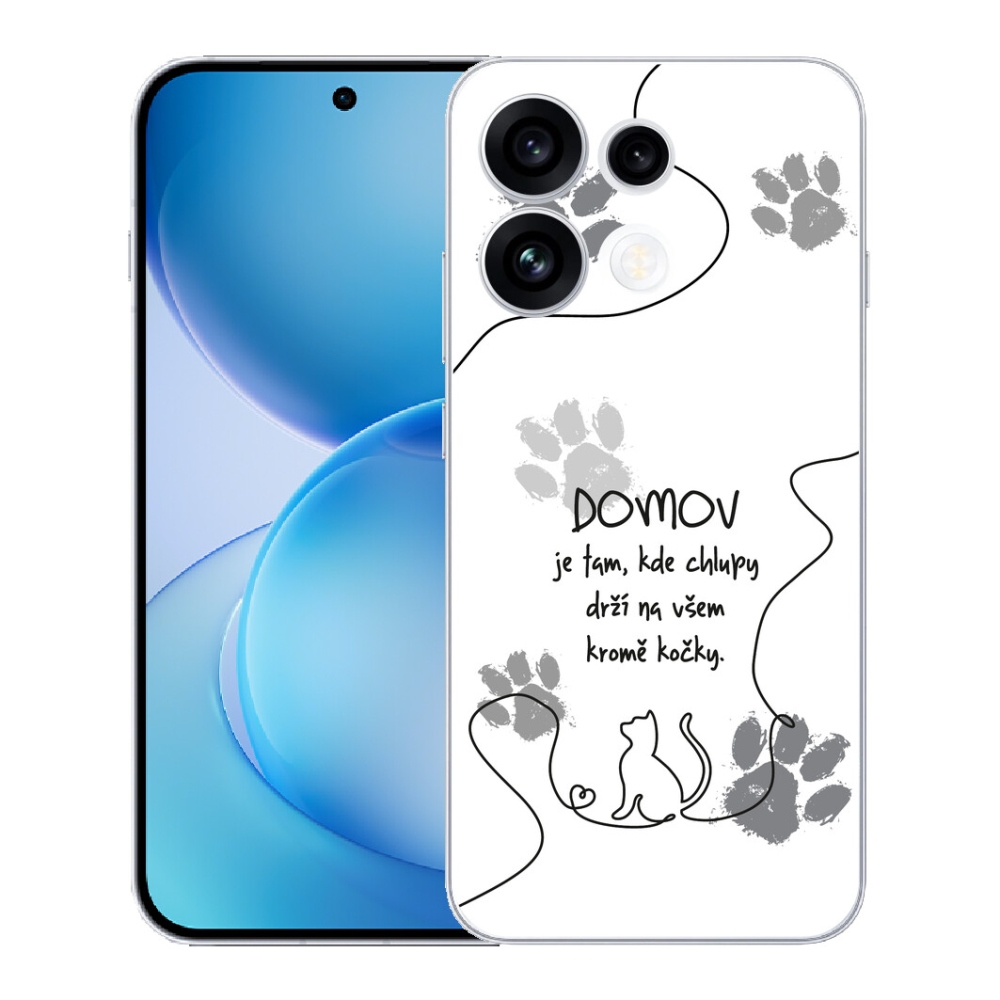 Gélový kryt mmCase na Oppo Reno 16 FS 5G - mačacie motív biele pozadie