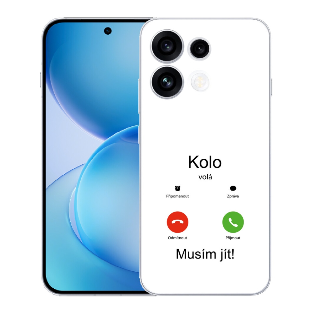 Gélový kryt mmCase na Oppo Reno 16 FS 5G - kolo volá biele pozadie