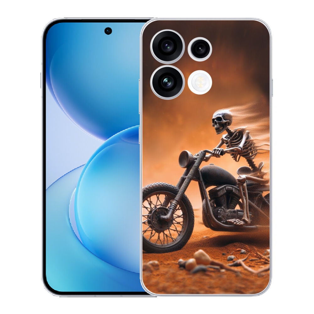 Gélový kryt mmCase na Oppo Reno 16 FS 5G - kostra na motorke