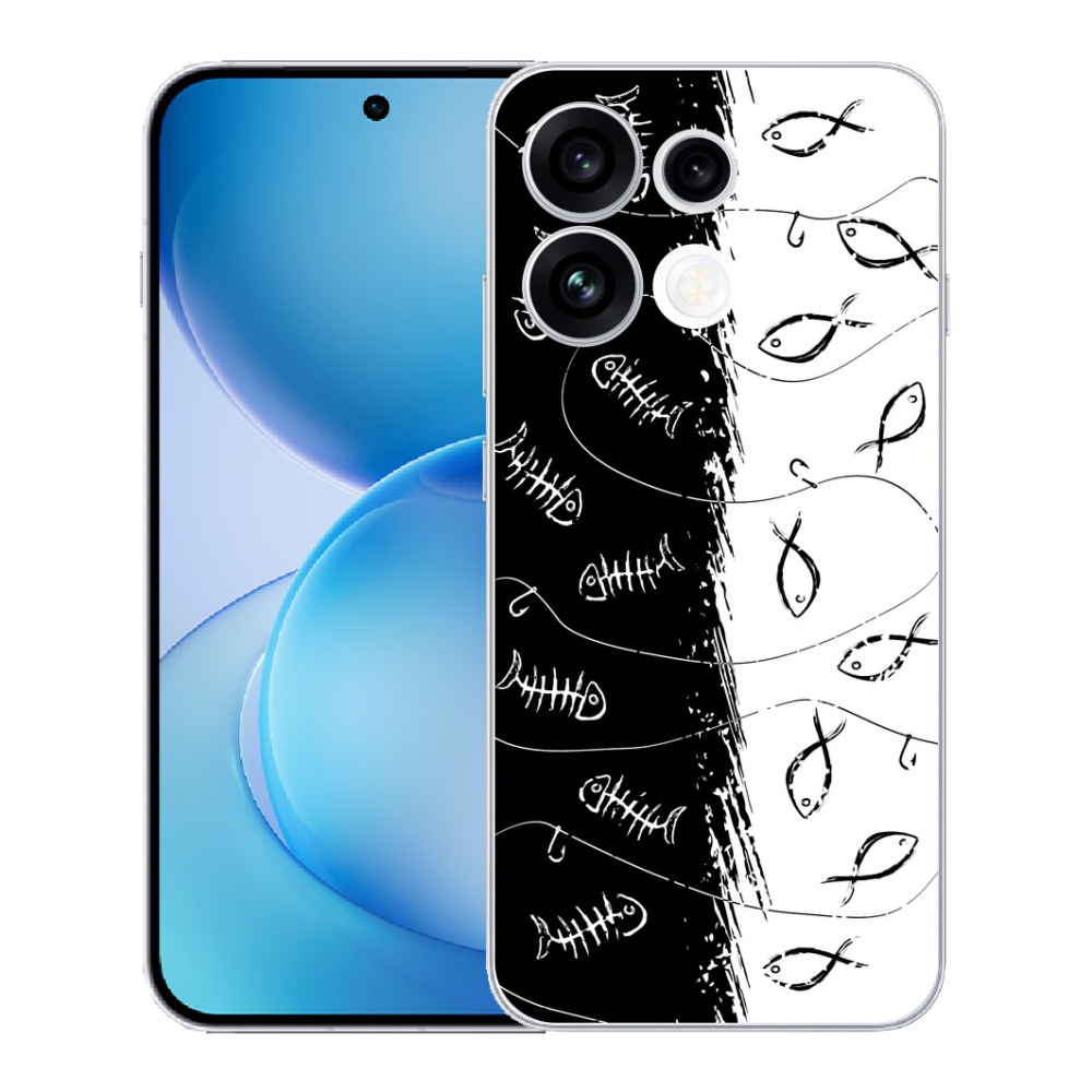 Gélový kryt mmCase na Oppo Reno 16 FS 5G - kostry a rybky