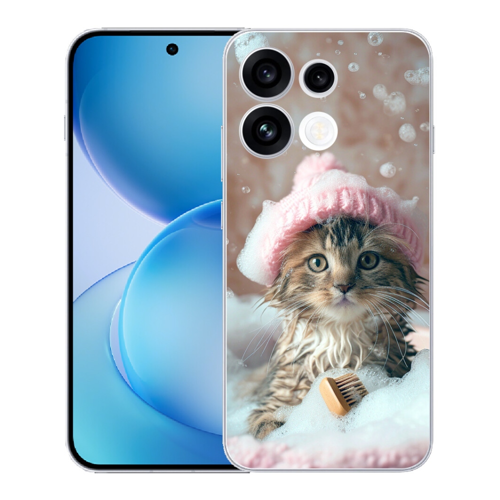 Gélový kryt mmCase na Oppo Reno 16 FS 5G - mačiatko a kúpeľ