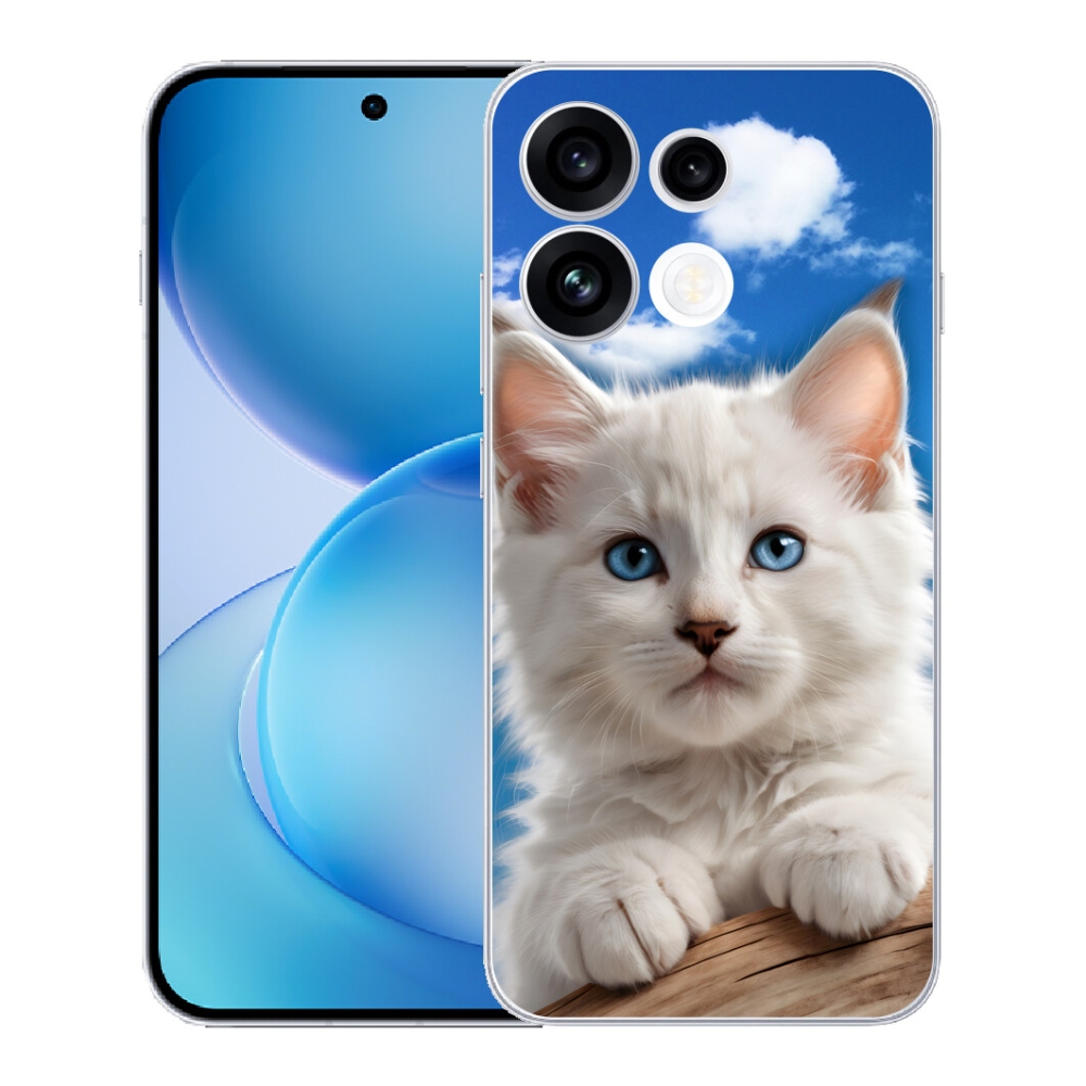 Gélový kryt mmCase na Oppo Reno 16 FS 5G - mačiatko a oblaky