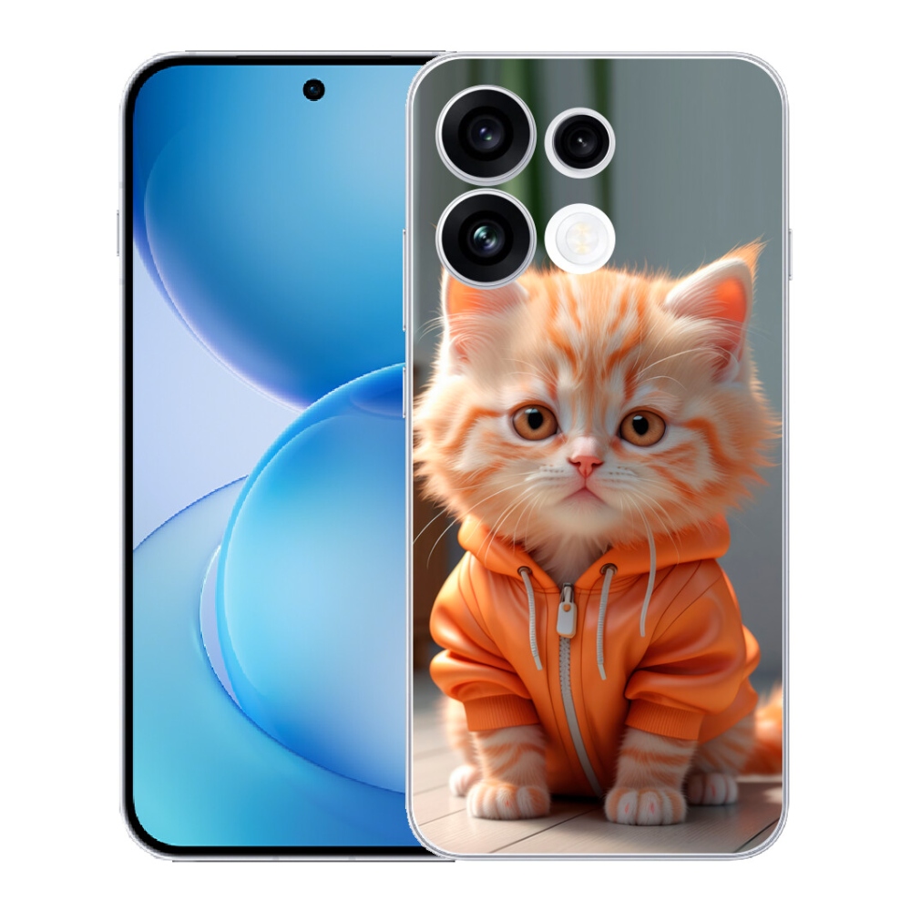 Gélový kryt mmCase na Oppo Reno 16 FS 5G - mačiatko v mikine