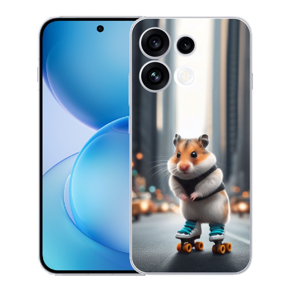 Gélový kryt mmCase na Oppo Reno 16 FS 5G - škrečok na korčuliach